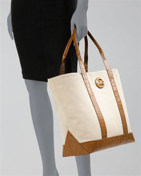 michael kors canvas purse|michael kors large canvas tote.